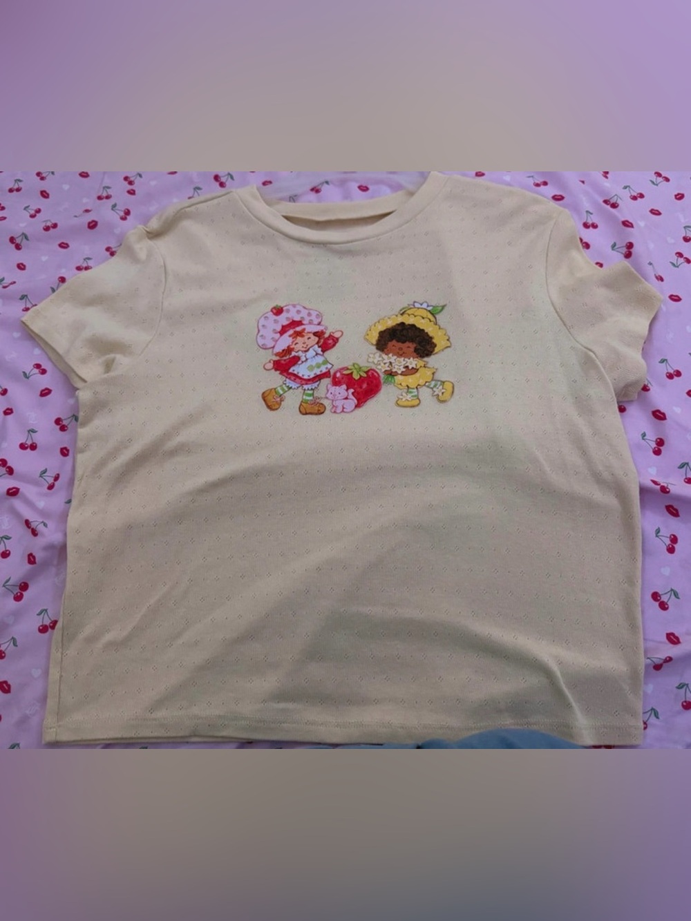 Strawberry Shortcake The World of Strawberry Shortcake Eyelet Graphic Tee Yellow